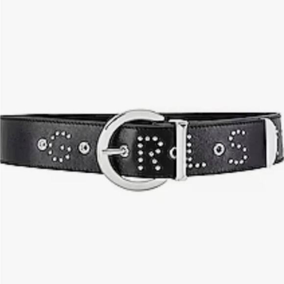 GRLFRND Accessories - GRLFRND Genuine Leather Black Belt “Girls” Size Small NWT